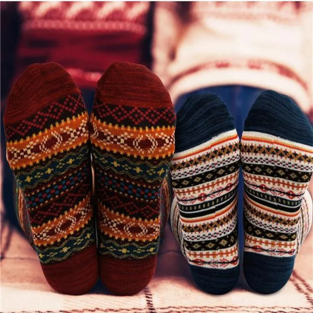 WOOL BLEND Beautiful Boho Bohemian Valentine GIFT IDEA 9 Pairs Women's Socks